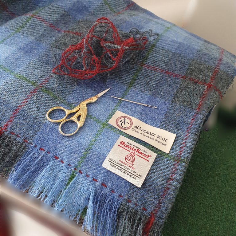 Harris Tweed Bed Runner Hand finished Alba Craft